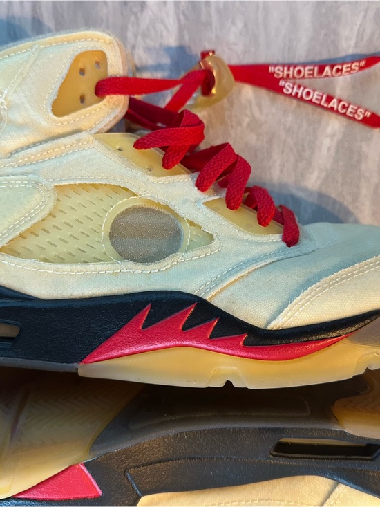 Nike Air Jordan 5 Retro SP Off-White Shoes Sail Fire Red DH8565-100 Size 11